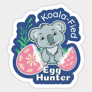 Koalafied Egg Hunter, Baby Koala Easter Pun Sticker